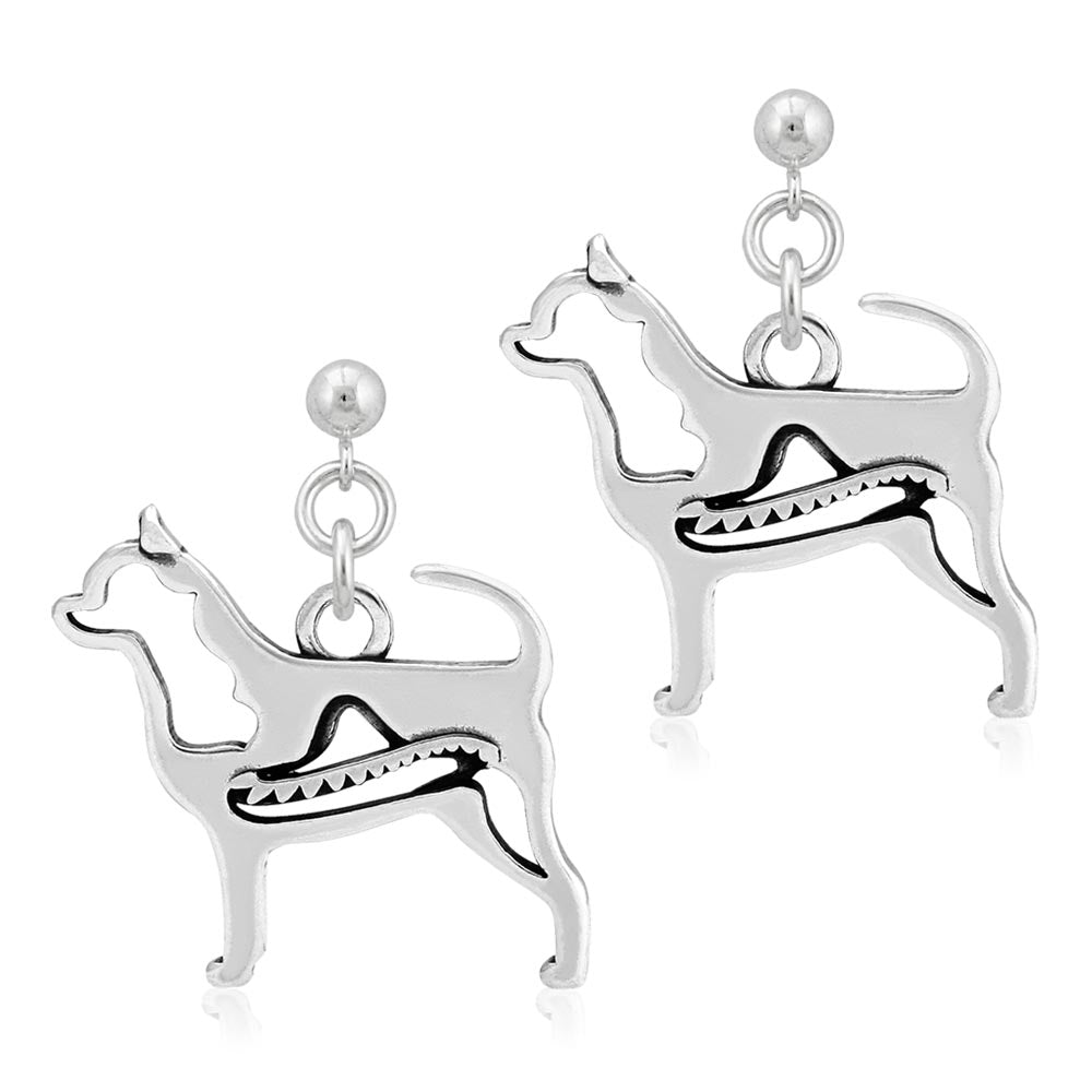 Sterling Silver Chihuahua Earrings, Smooth Coat