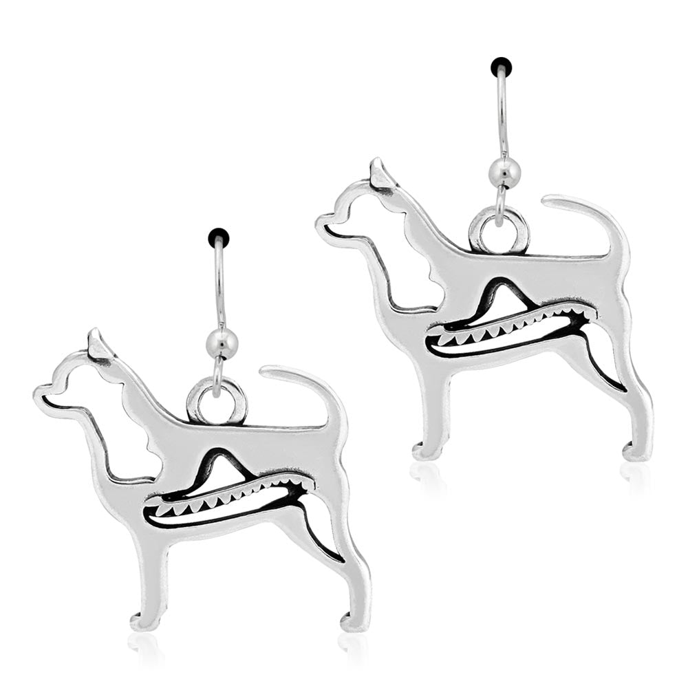Sterling Silver Chihuahua Earrings, Smooth Coat