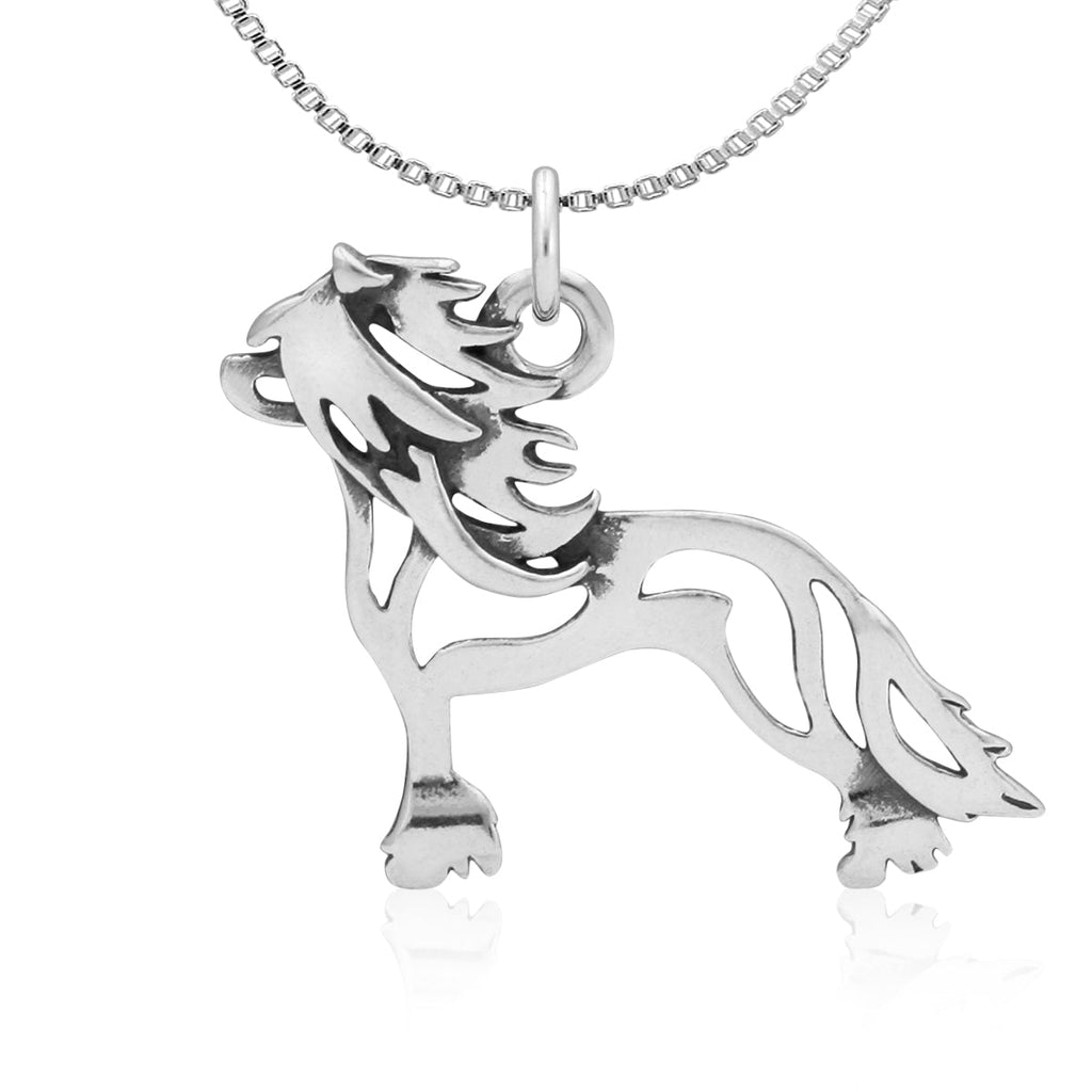Sterling Silver Chinese Crested Necklace Jewelry, Hairless