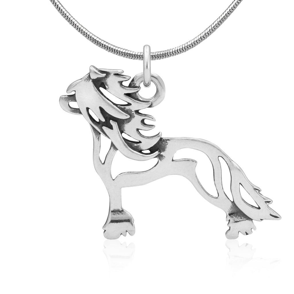 Sterling Silver Chinese Crested Necklace Jewelry, Hairless