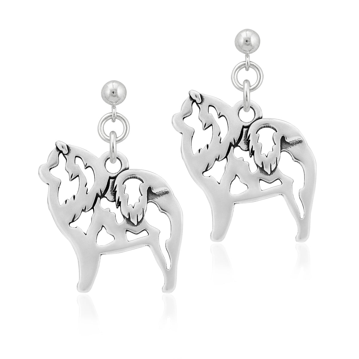 Sterling Silver Chow Chow Earrings