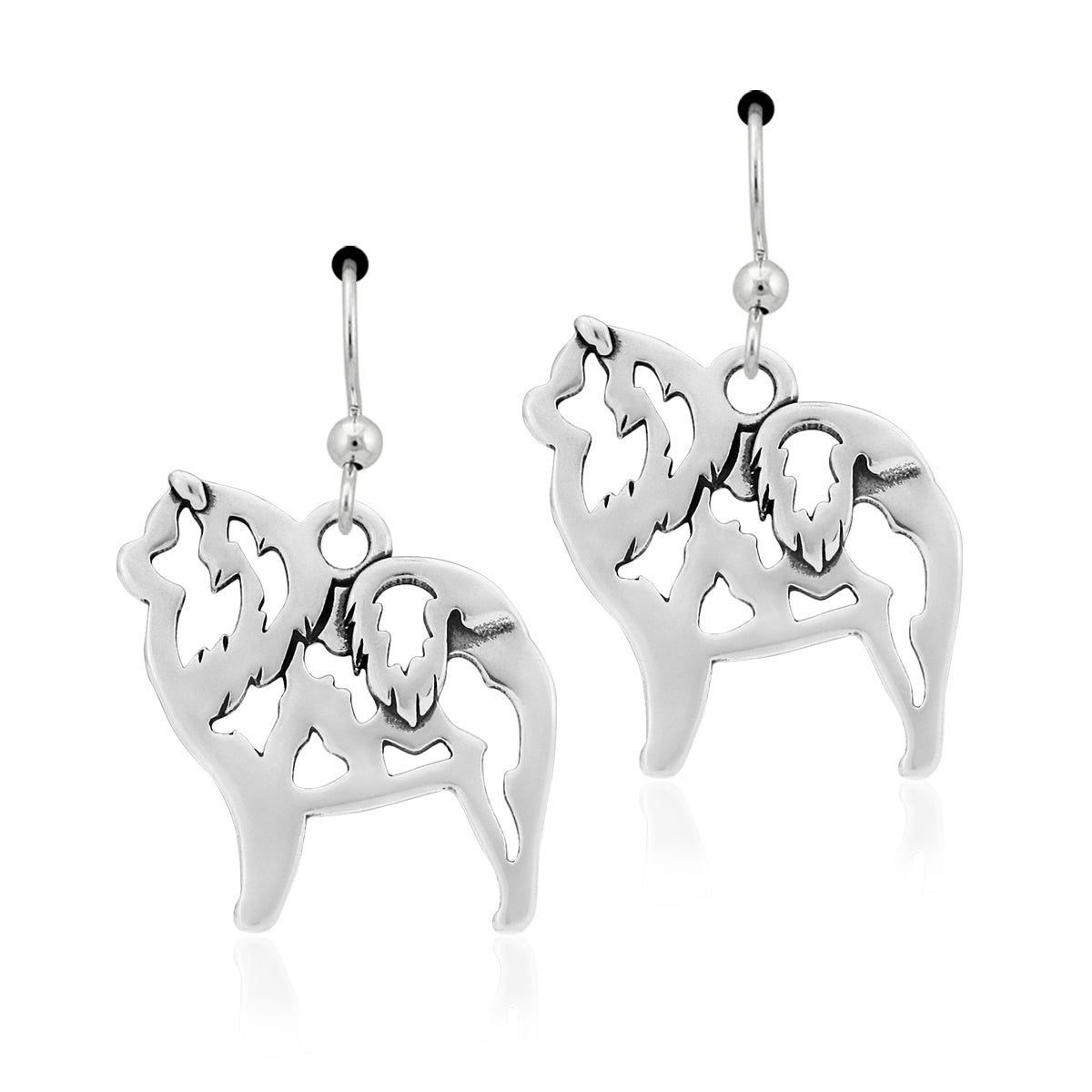 Sterling Silver Chow Chow Earrings