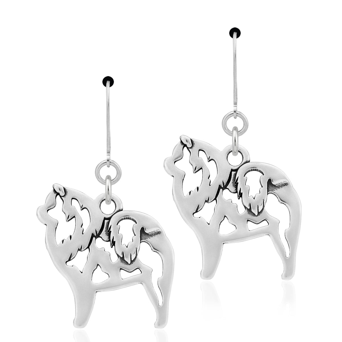 Sterling Silver Chow Chow Earrings
