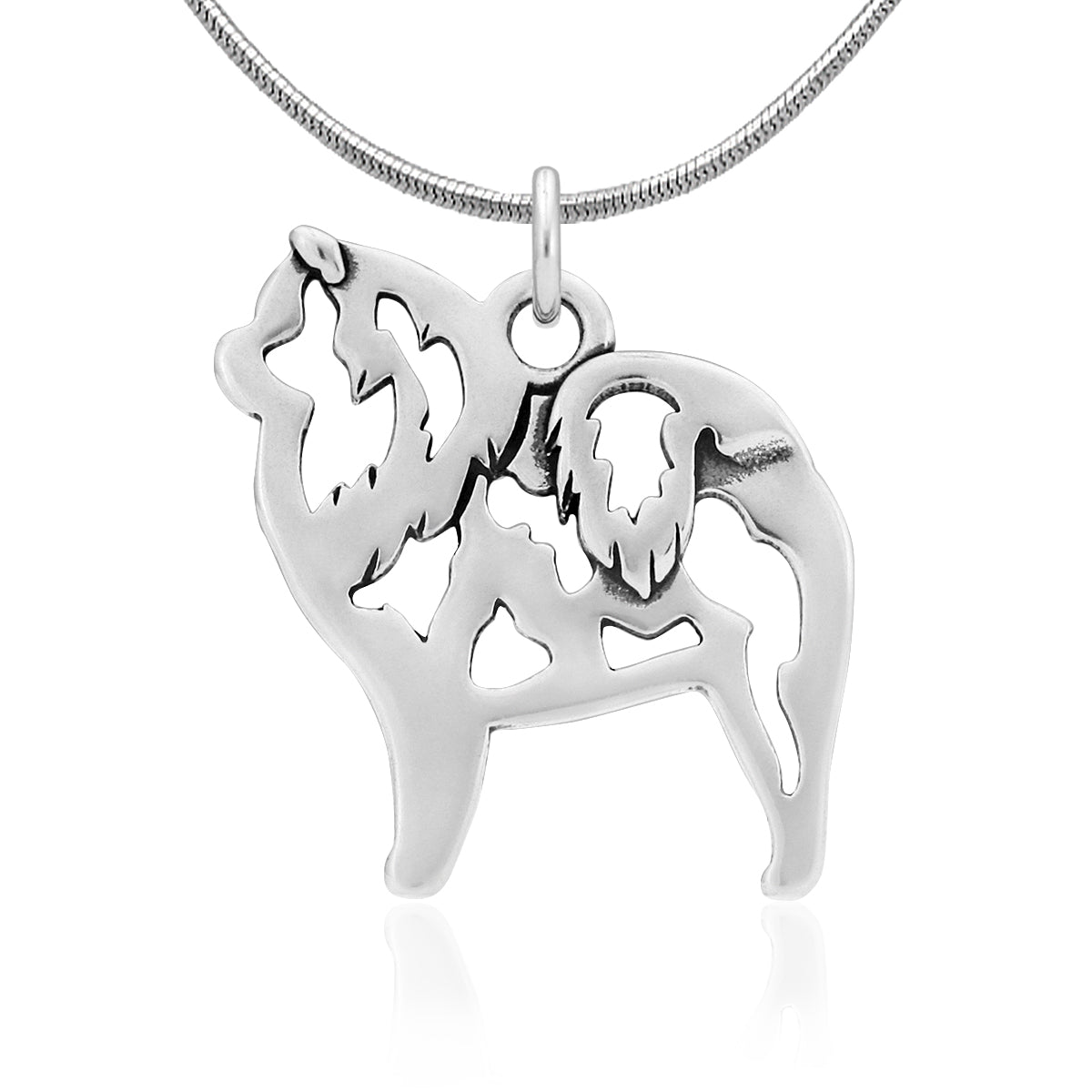 Sterling Silver Chow Chow Necklace Jewelry