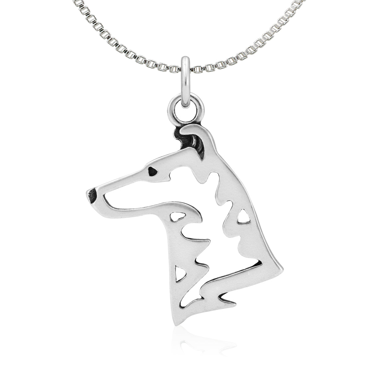 Collie Necklace in Sterling Silver, Smooth Coat