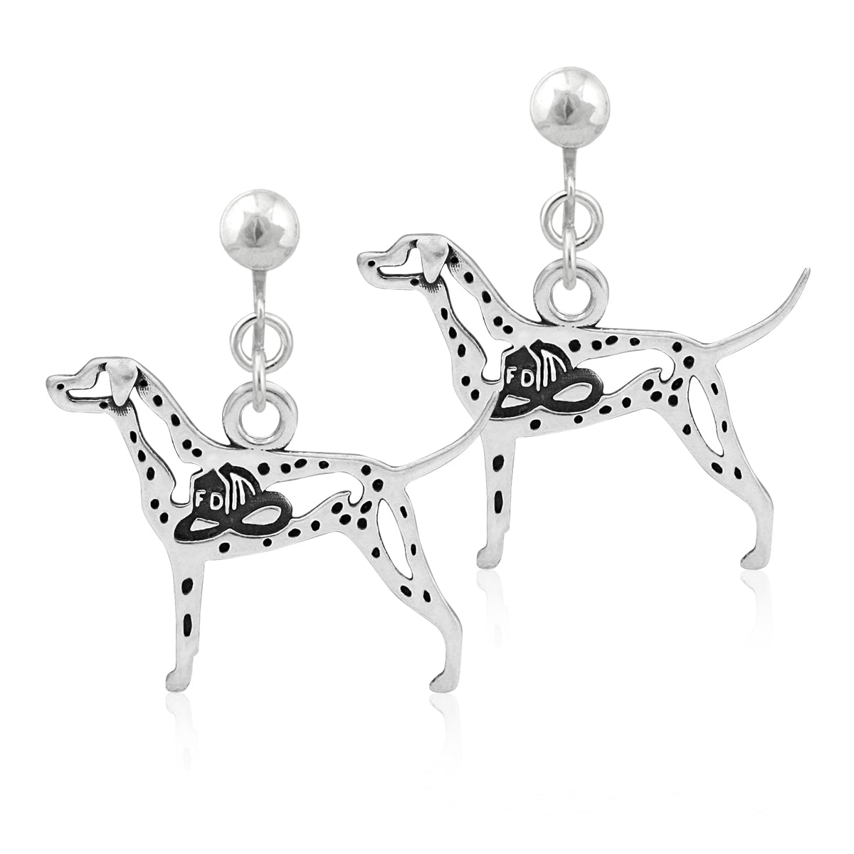 Sterling Silver Dalmatian Earrings