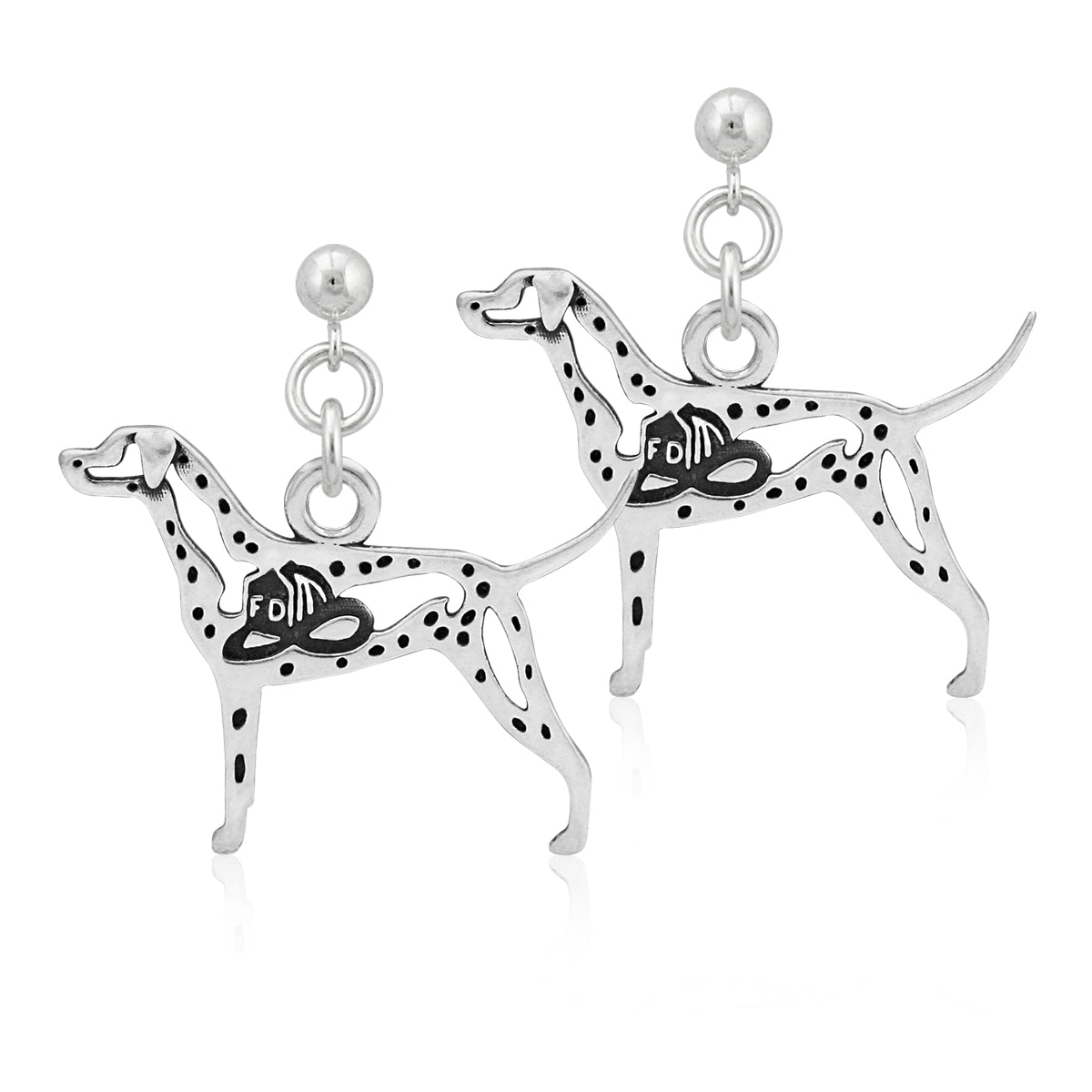 Sterling Silver Dalmatian Earrings