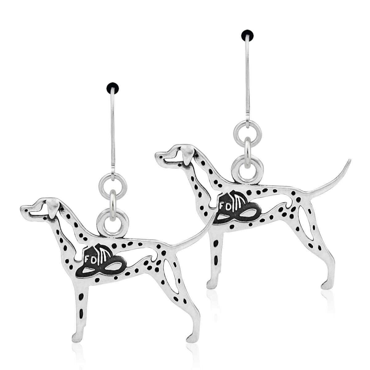 Sterling Silver Dalmatian Earrings