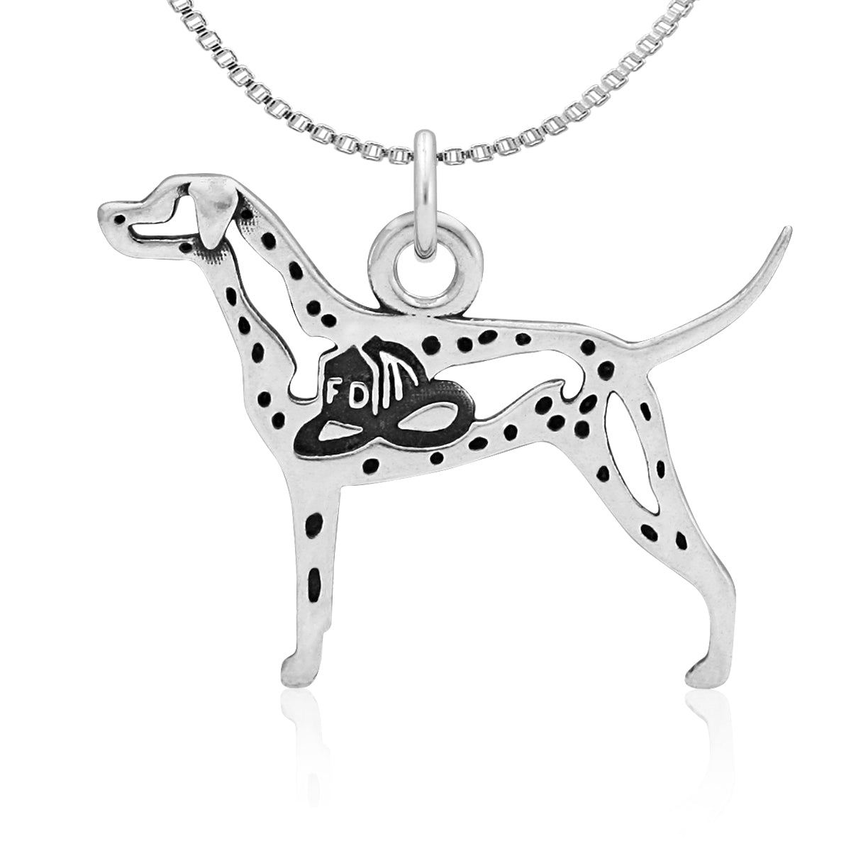 Sterling Silver Dalmatian Necklace Jewelry