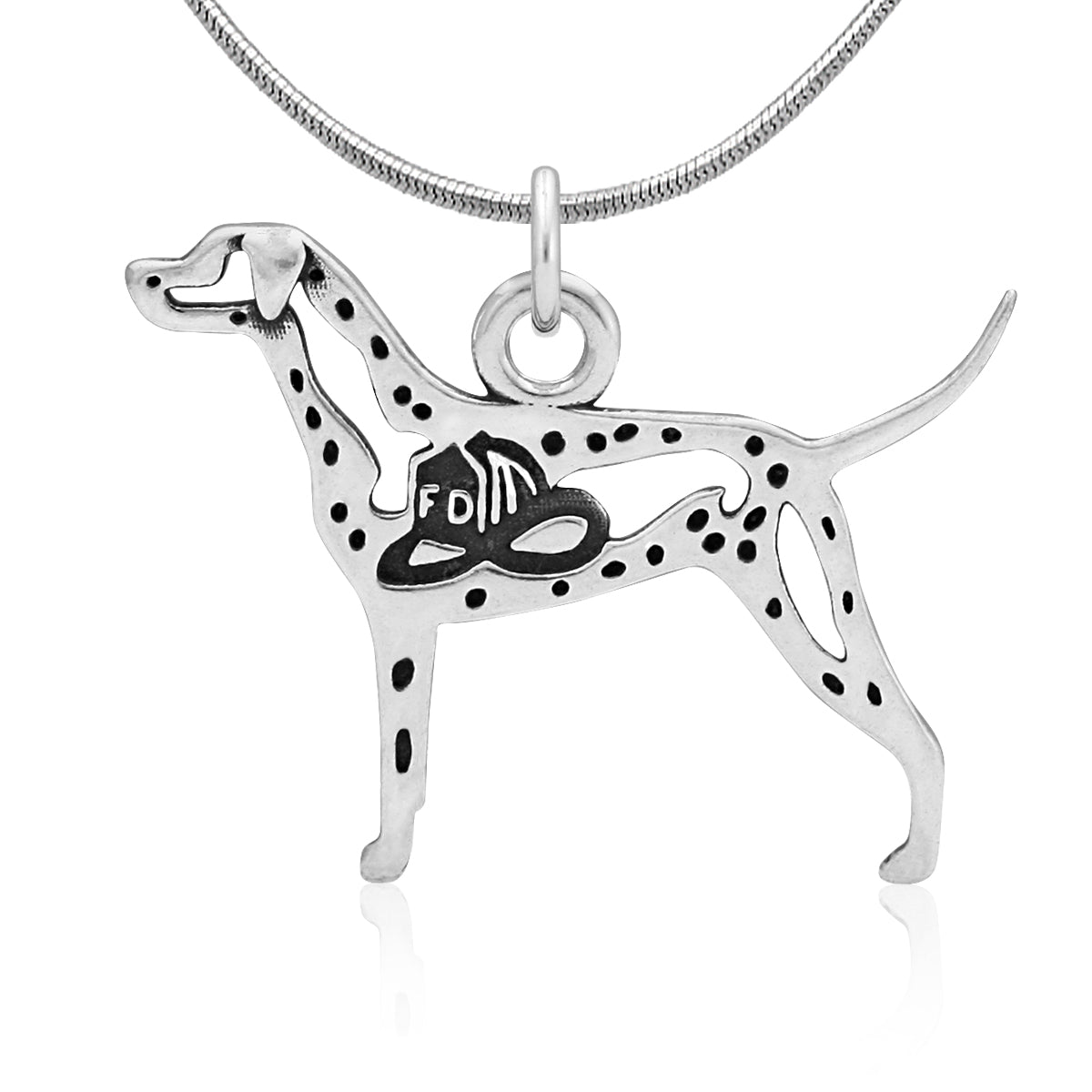 Sterling Silver Dalmatian Necklace Jewelry