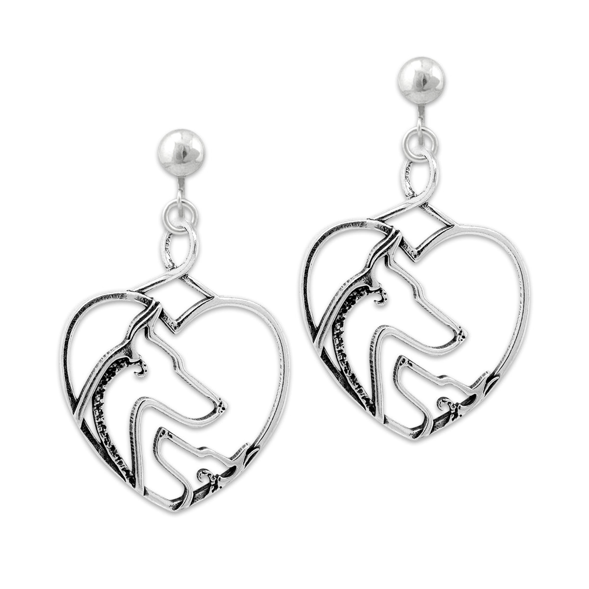 Doberman Pinscher Heart Earrings
