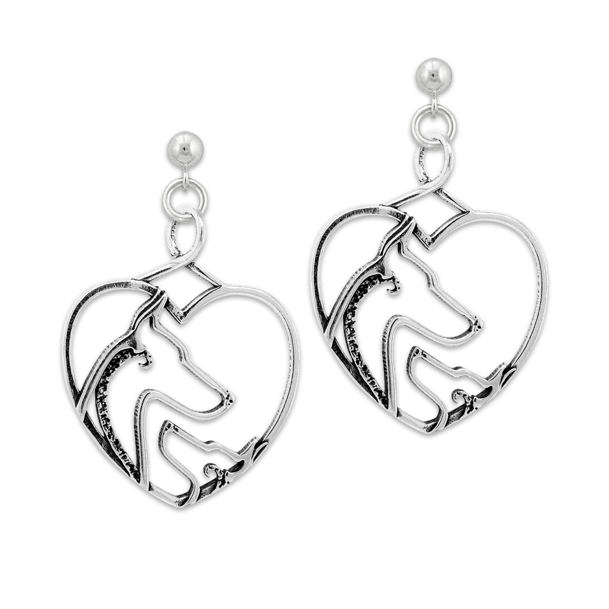 Doberman Pinscher Heart Earrings