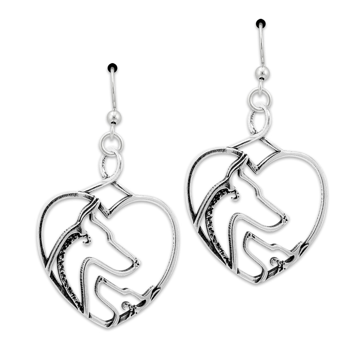 Doberman Pinscher Heart Earrings
