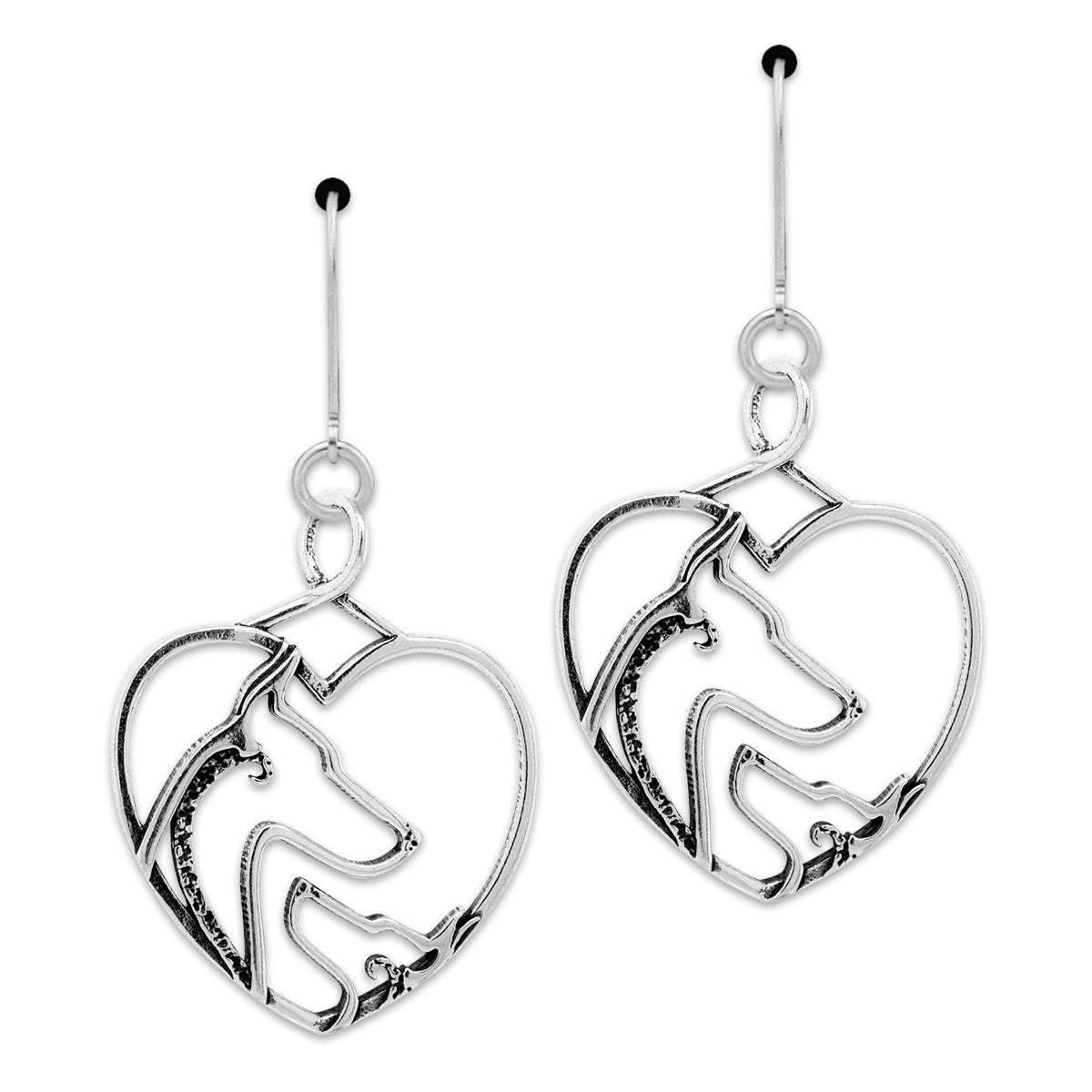 Doberman Pinscher Heart Earrings