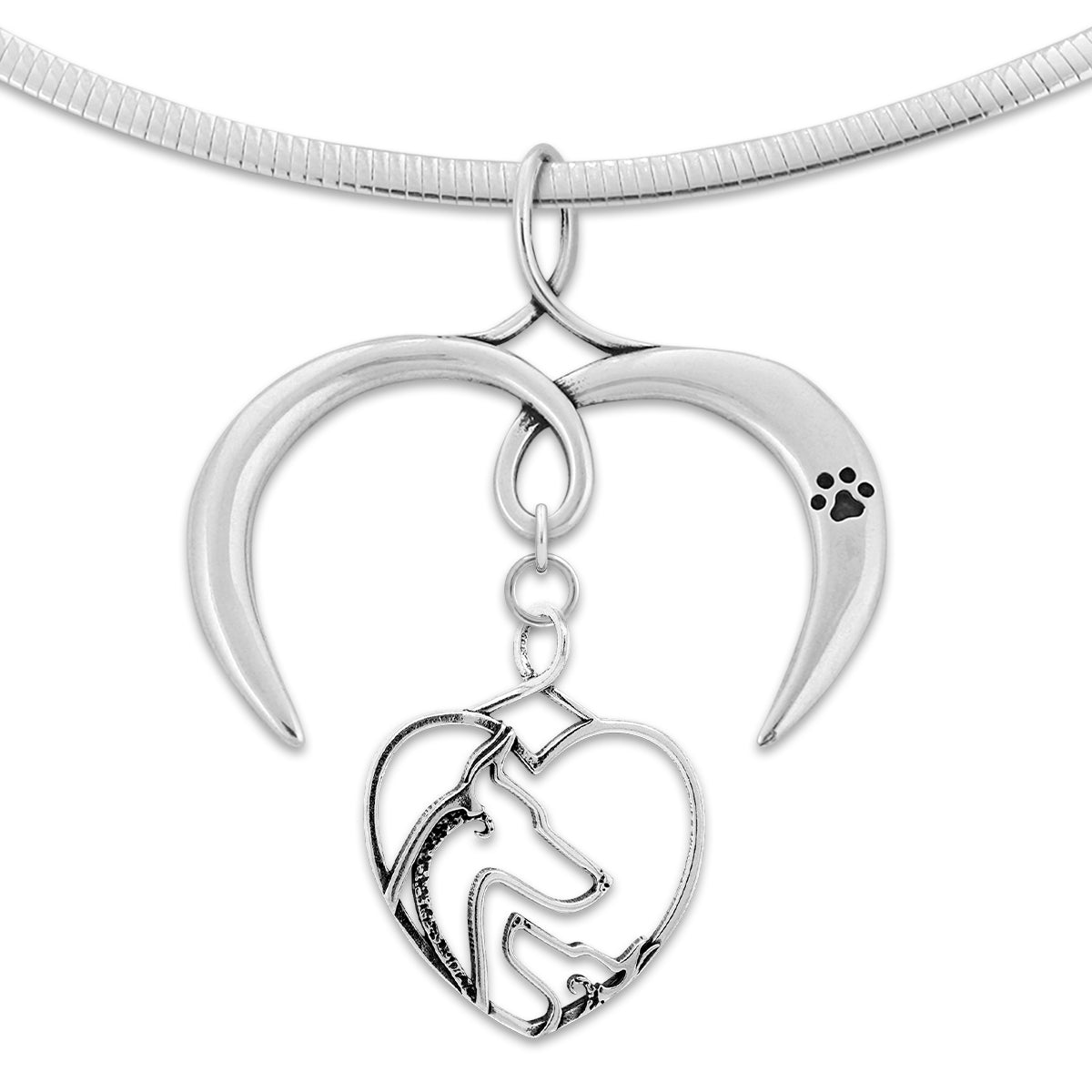 Doberman Pinscher Heart Necklace