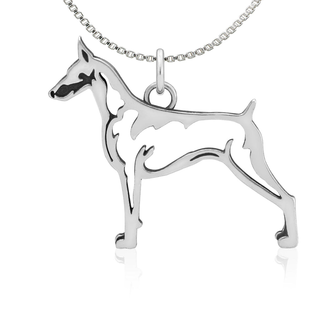 Sterling Silver Doberman Pinscher Necklace Jewelry