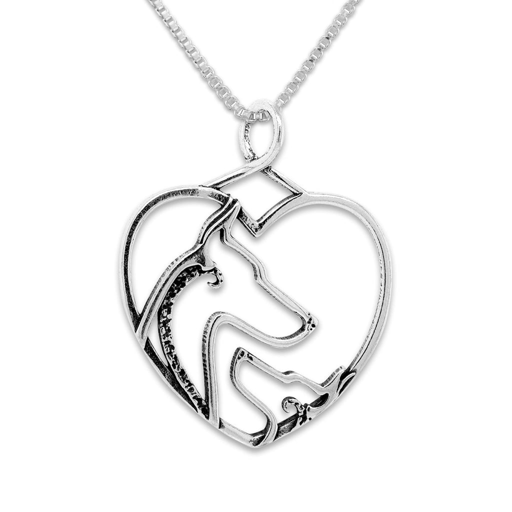 Doberman Pinscher Heart Necklace