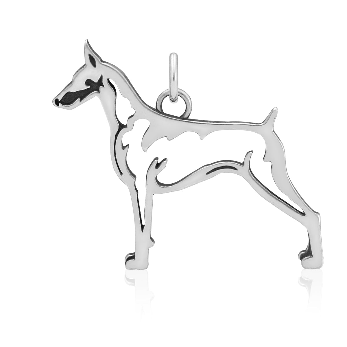 Sterling Silver Doberman Pinscher Necklace Jewelry