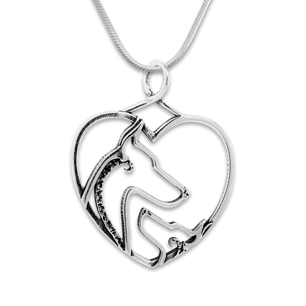Doberman Pinscher Heart Necklace