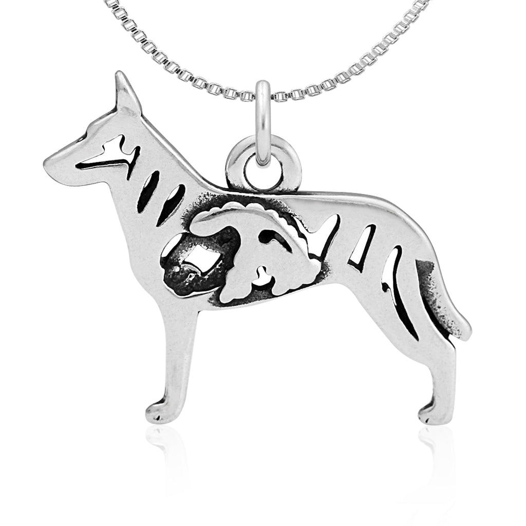 Sterling Silver Dutch Shepherd Necklace Jewelry