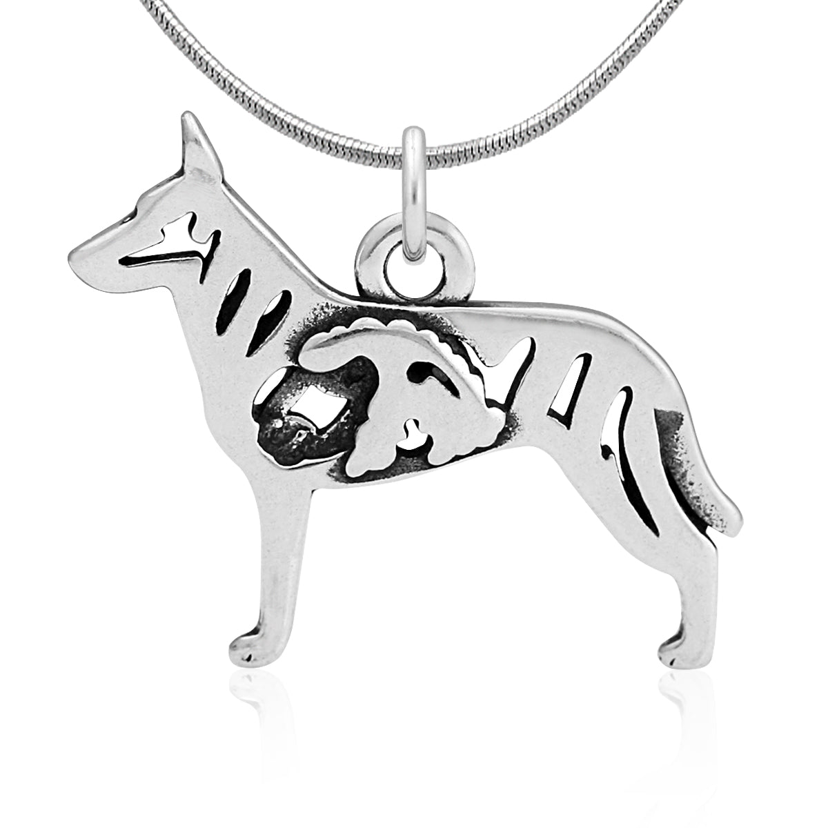 Sterling Silver Dutch Shepherd Necklace Jewelry