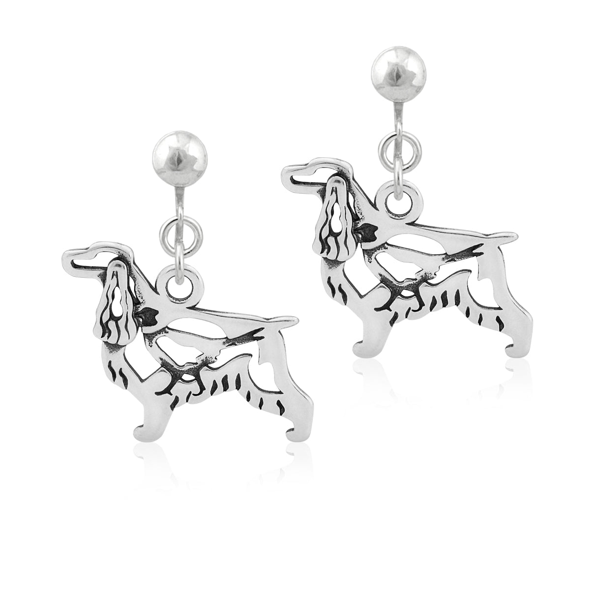 Sterling Silver English Cocker Spaniel Earrings