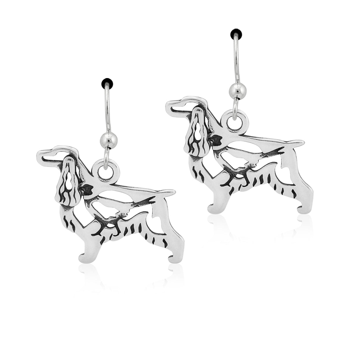 Sterling Silver English Cocker Spaniel Earrings