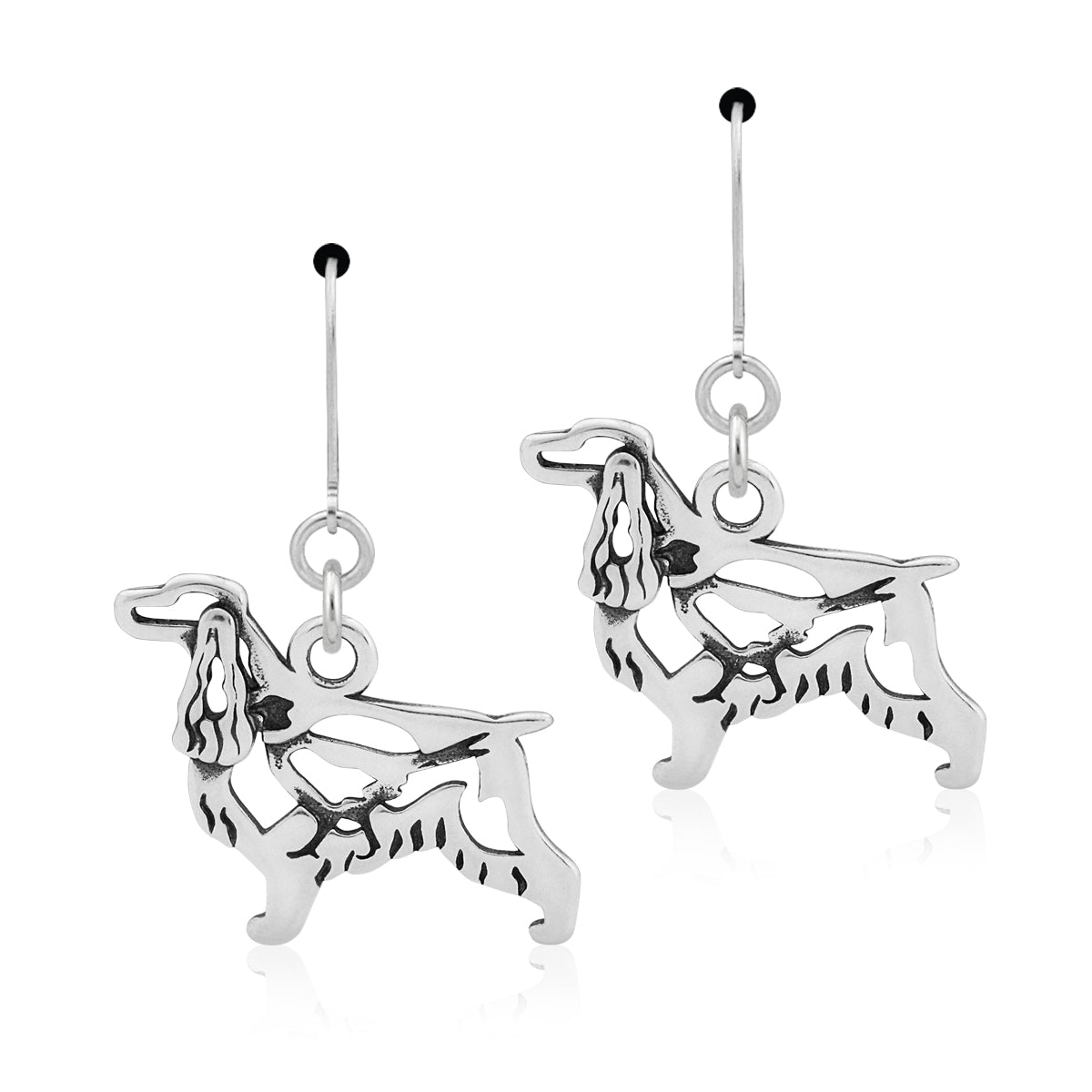 Sterling Silver English Cocker Spaniel Earrings