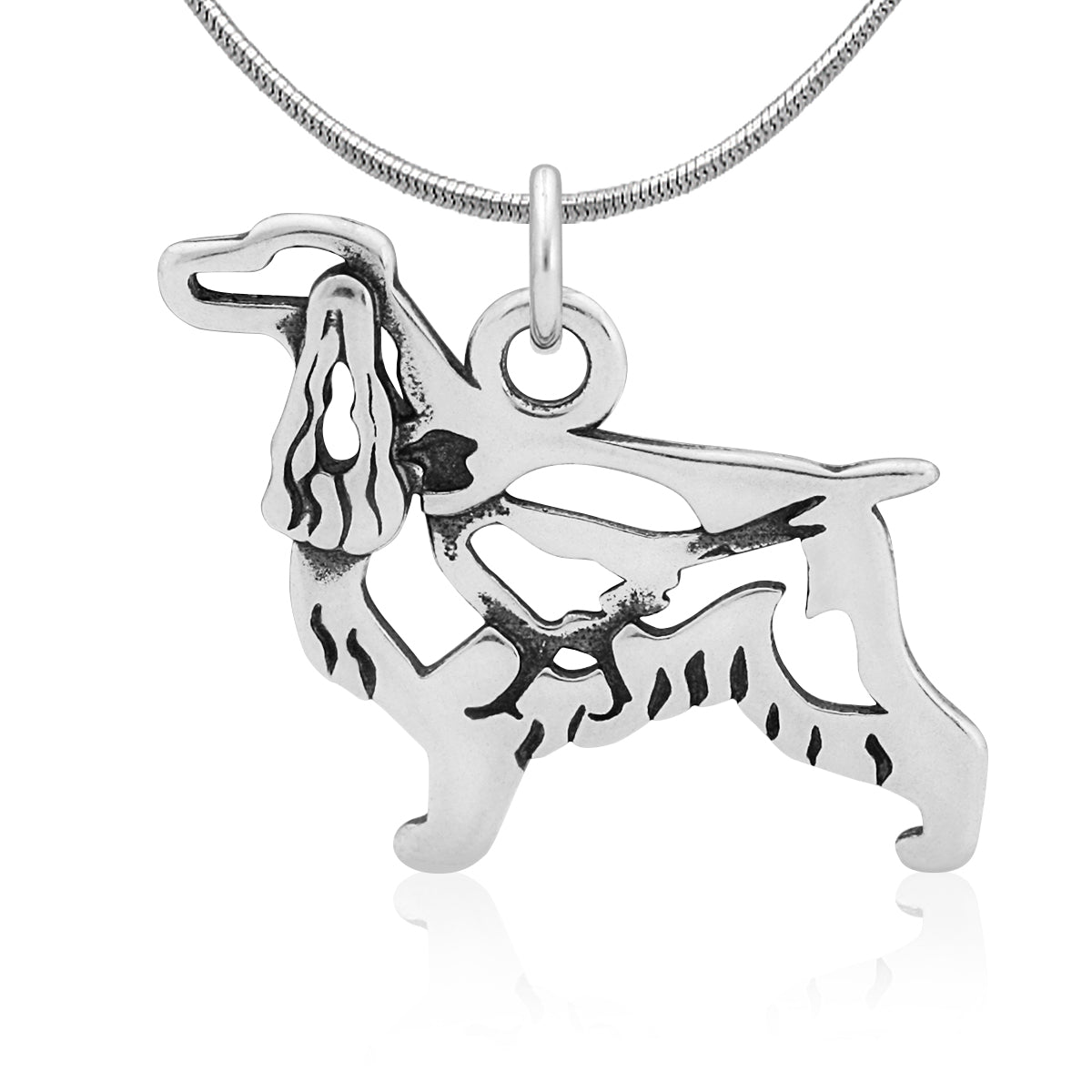 Sterling Silver English Cocker Spaniel Necklace Jewelry