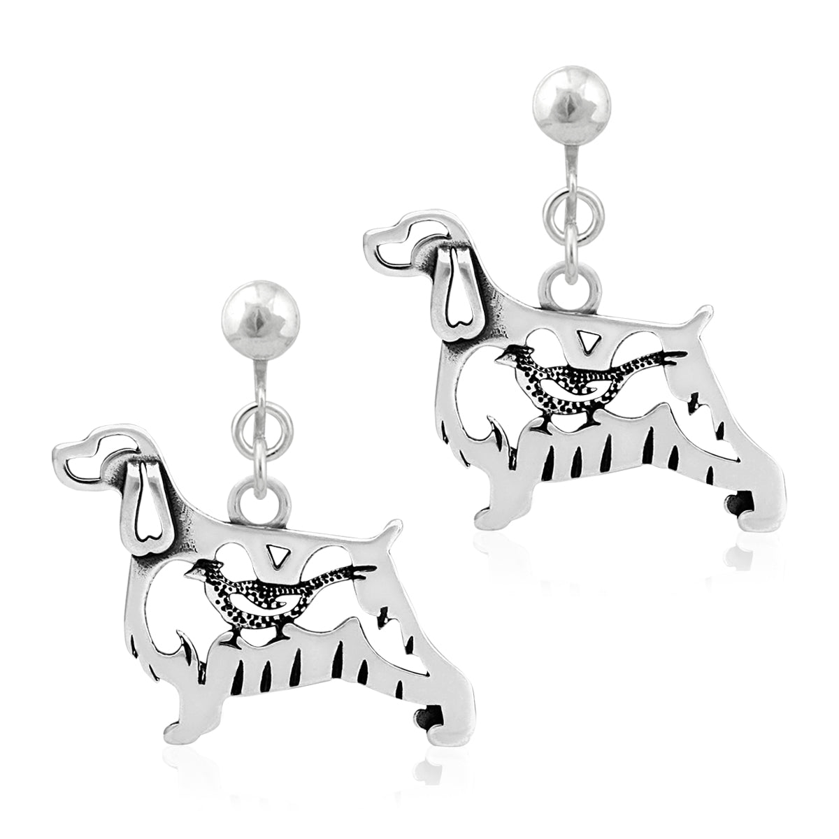 Sterling Silver English Springer Spaniel Earrings