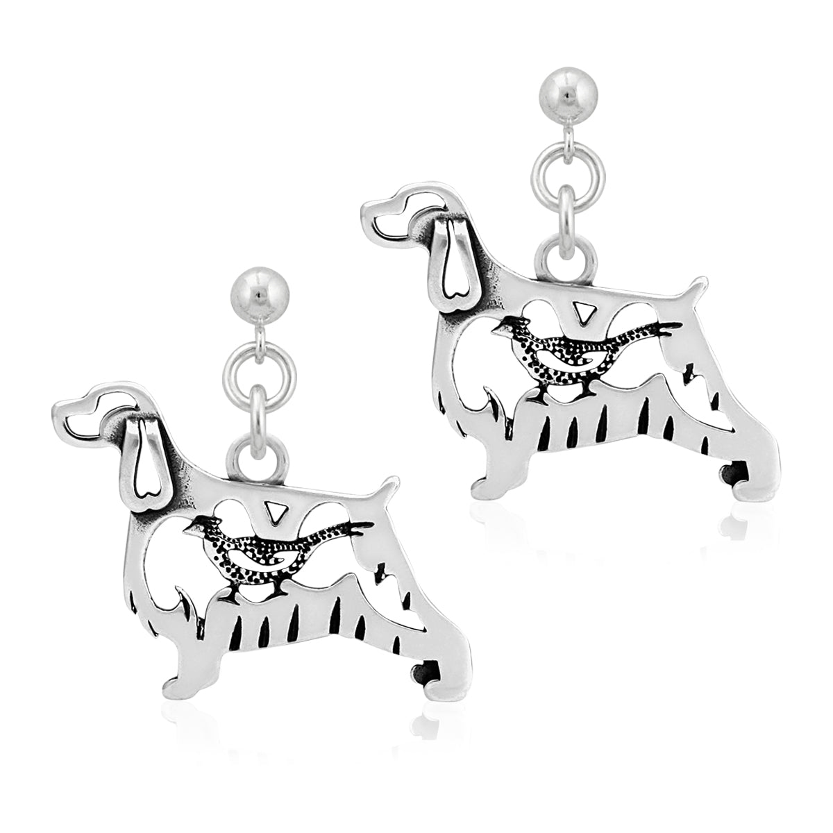 Sterling Silver English Springer Spaniel Earrings