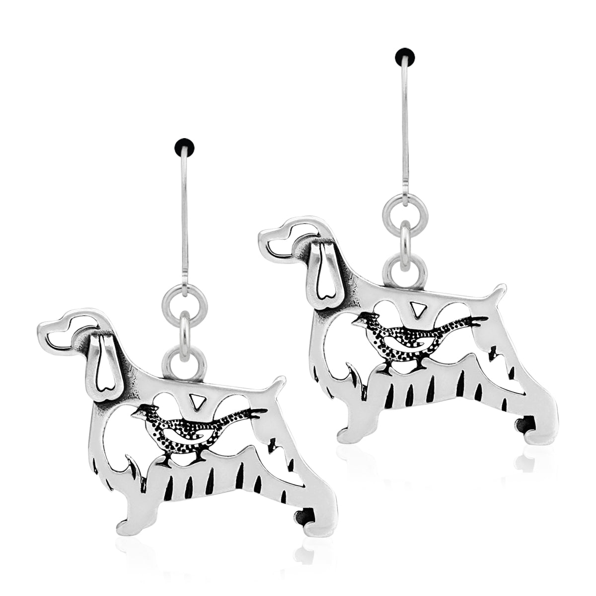 Sterling Silver English Springer Spaniel Earrings