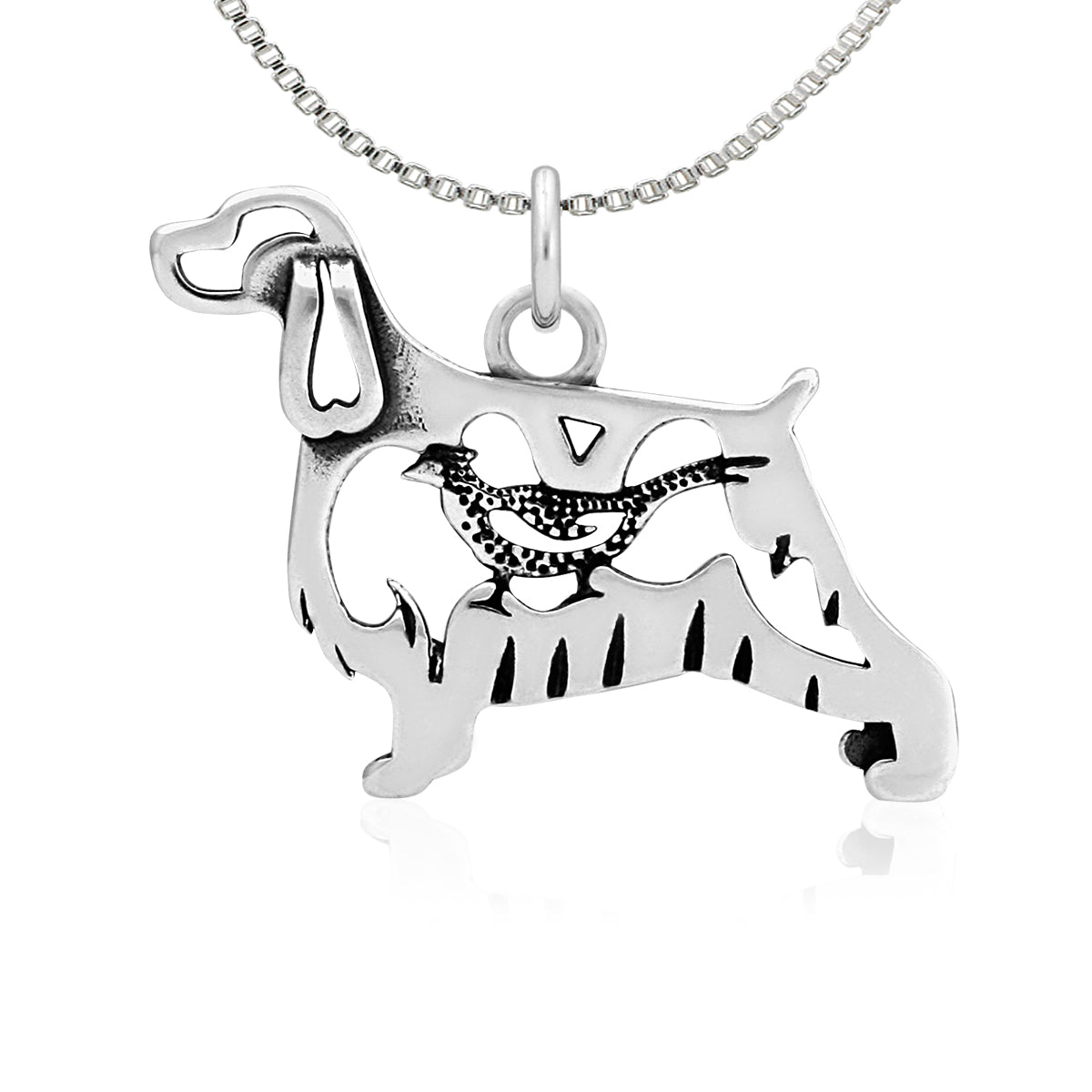 Sterling Silver English Springer Spaniel Necklace Jewelry