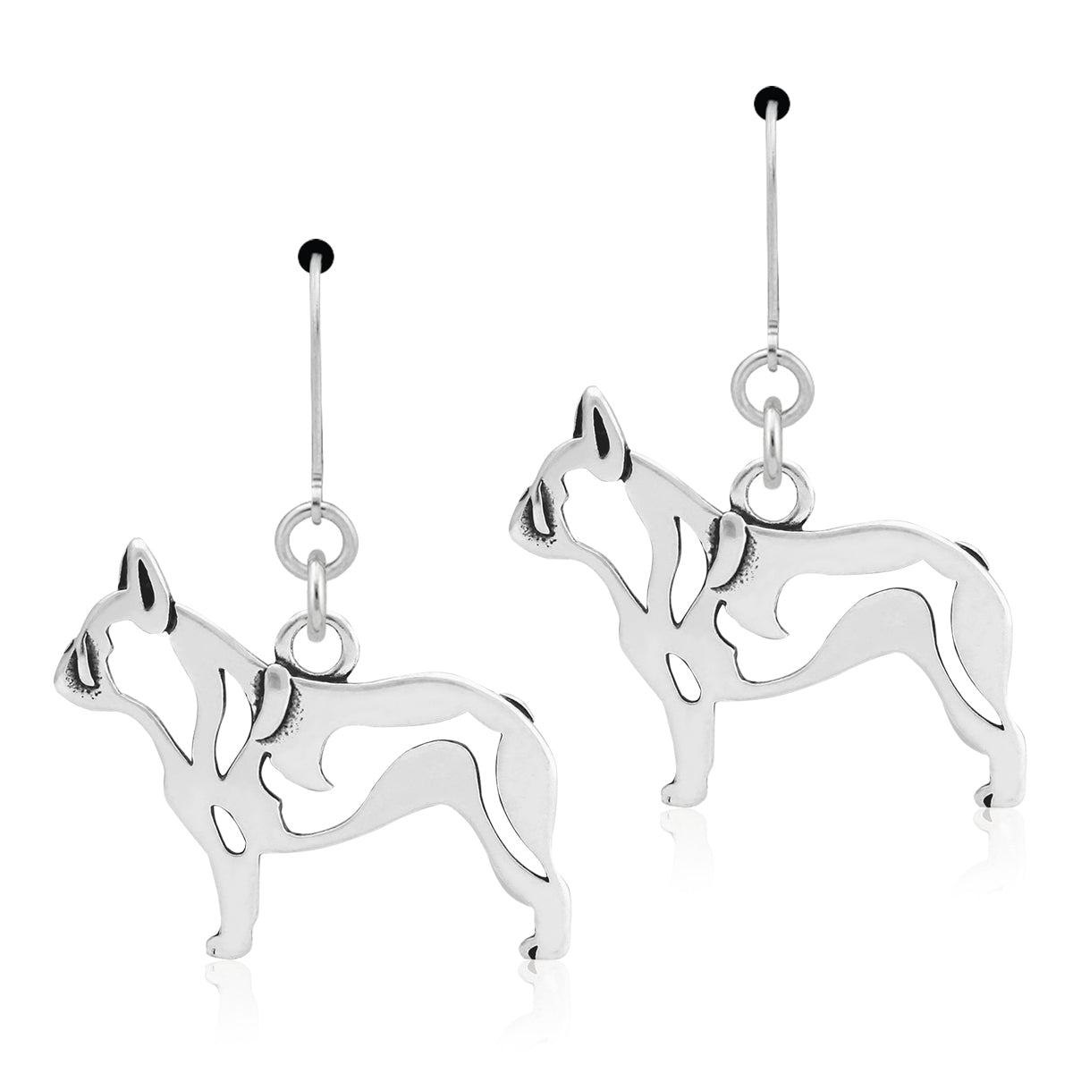 Sterling Silver French Bulldog Earrings
