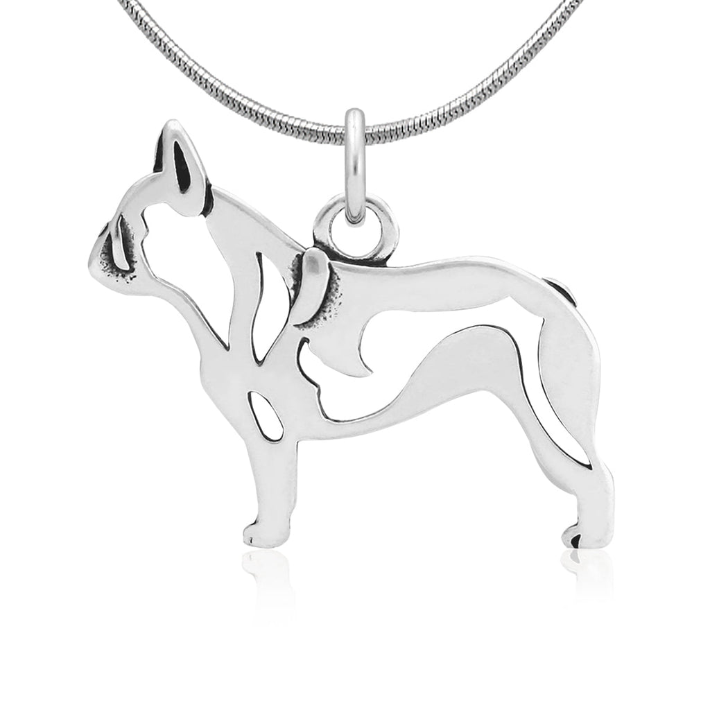 Sterling Silver French Bulldog Necklace Jewelry