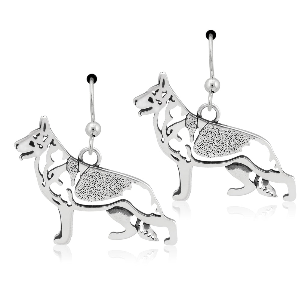 Sterling Silver German Shepherd Earrings
