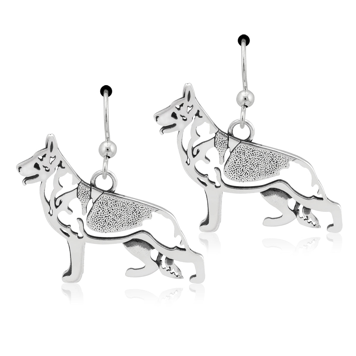 Sterling Silver German Shepherd Earrings