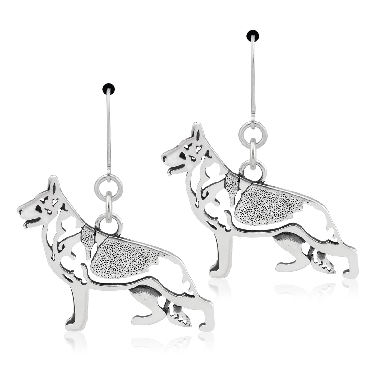Sterling Silver German Shepherd Earrings
