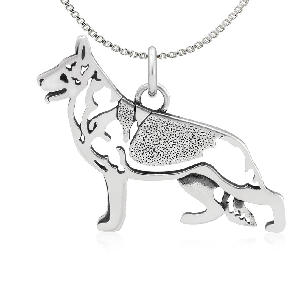 Sterling Silver German Shepherd Necklace Jewelry