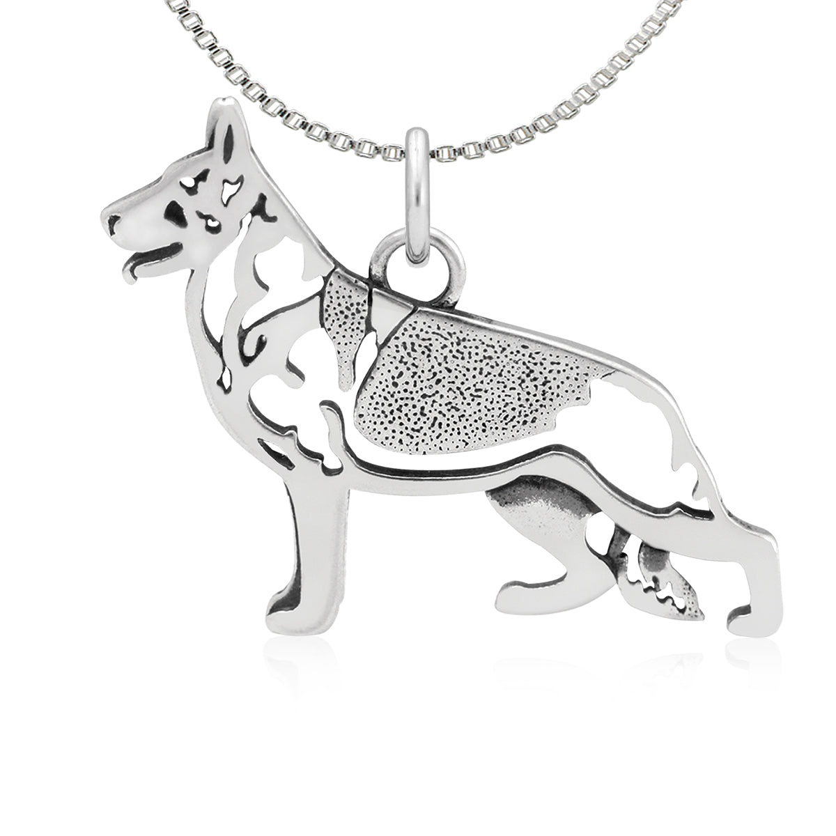 Sterling Silver German Shepherd Necklace Jewelry