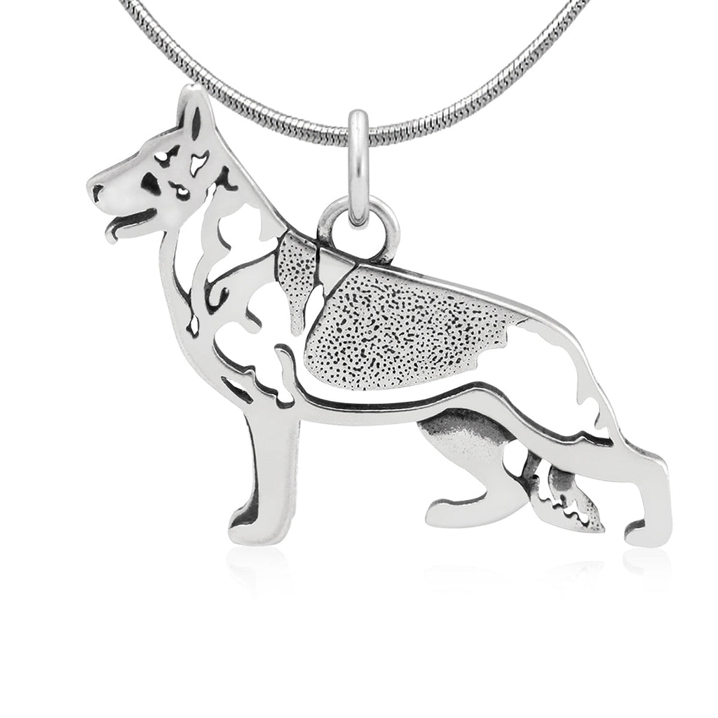 Sterling Silver German Shepherd Necklace Jewelry