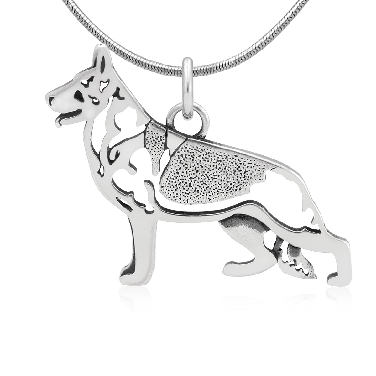 Sterling Silver German Shepherd Necklace Jewelry