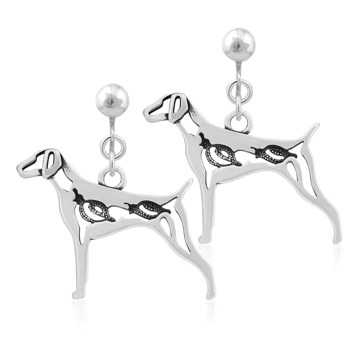 Sterling Silver German Shorthaired Pointer Earrings