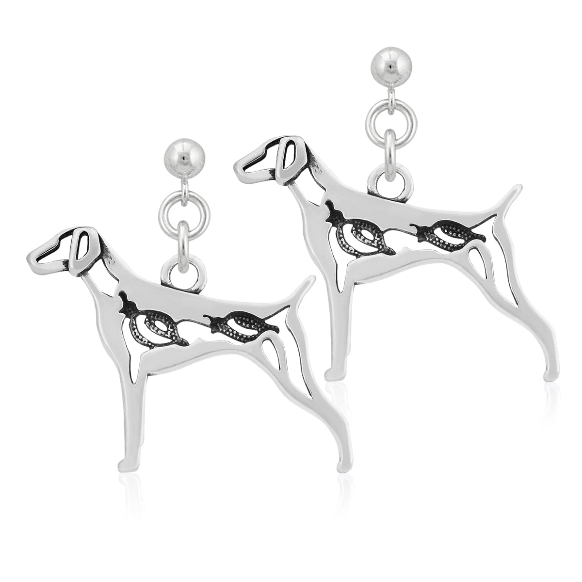 Sterling Silver German Shorthaired Pointer Earrings
