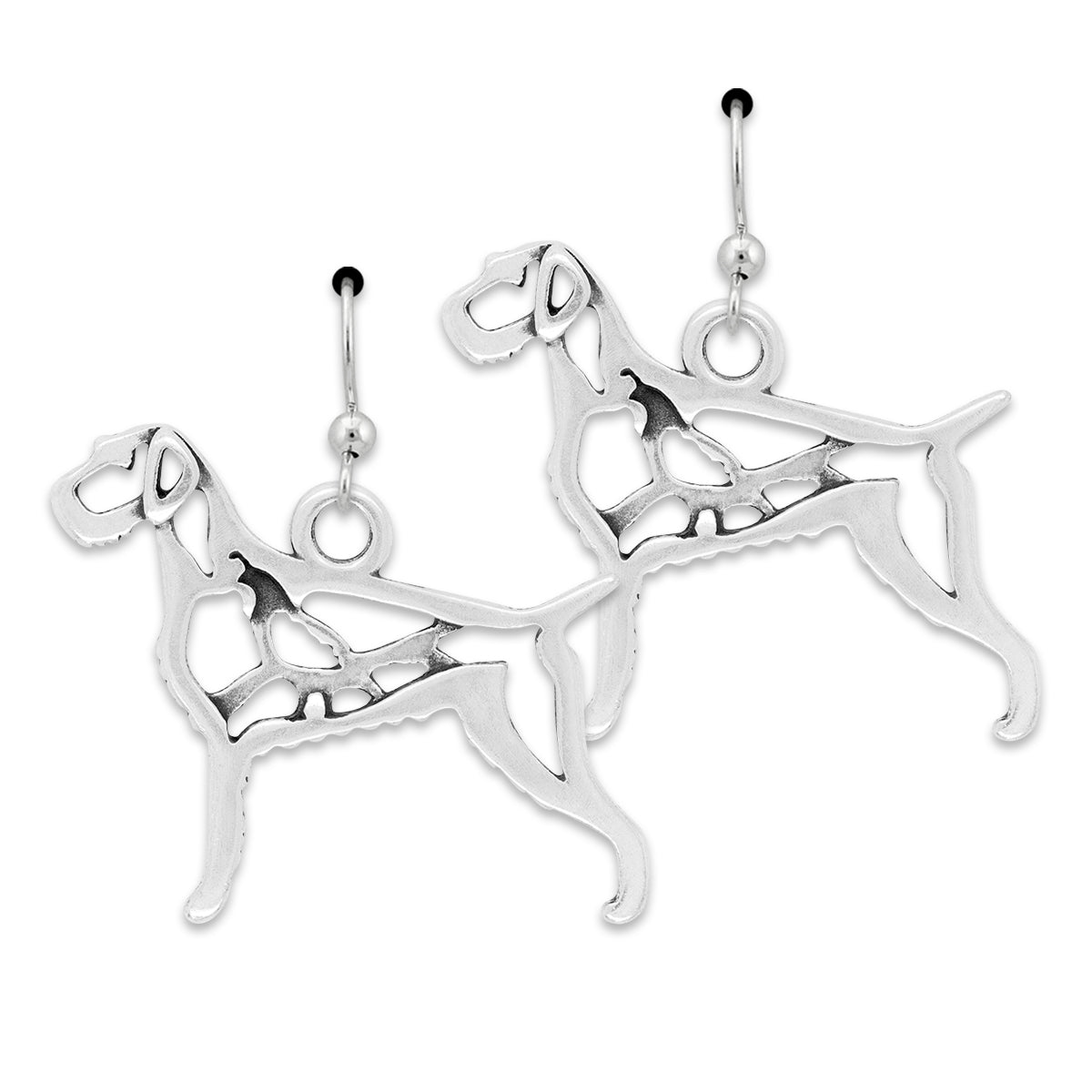 Sterling Silver German Wirehaired Pointer Earrings