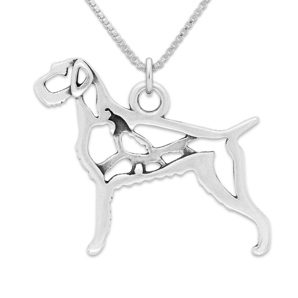 Sterling Silver German Wirehaired Pointer Necklace Jewelry