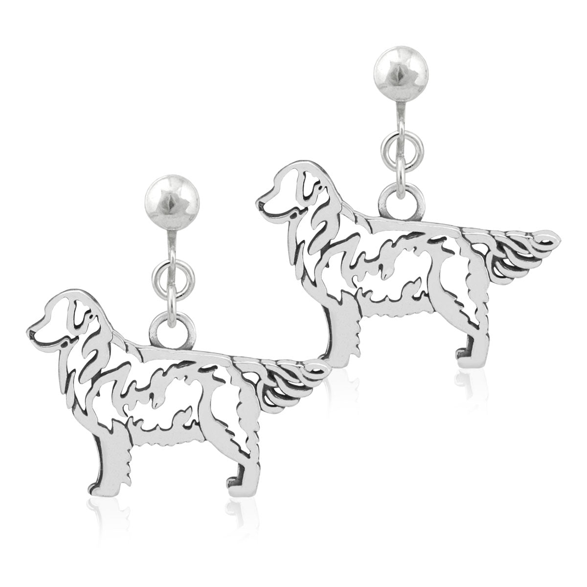 Sterling Silver Golden Retriever Earrings