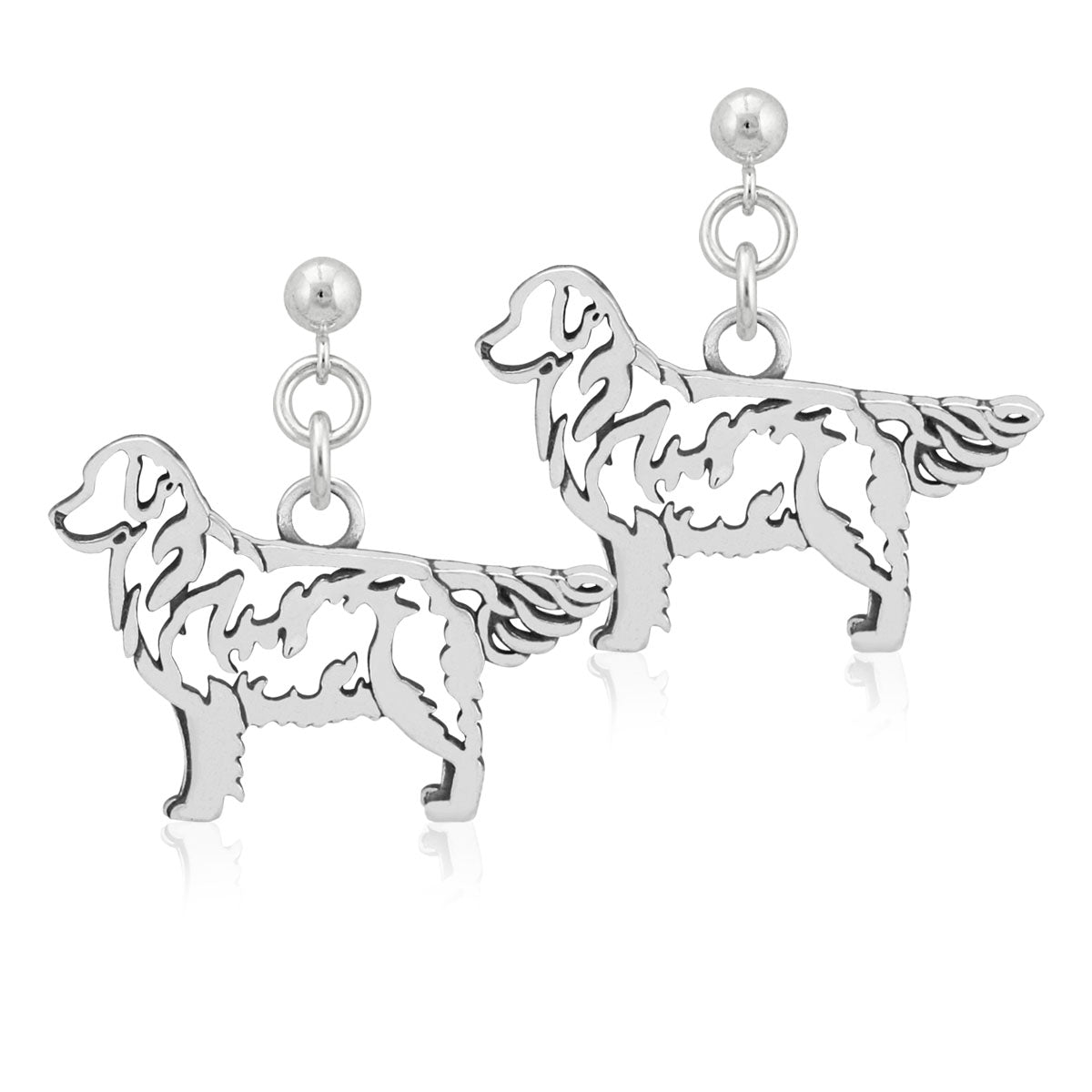 Sterling Silver Golden Retriever Earrings