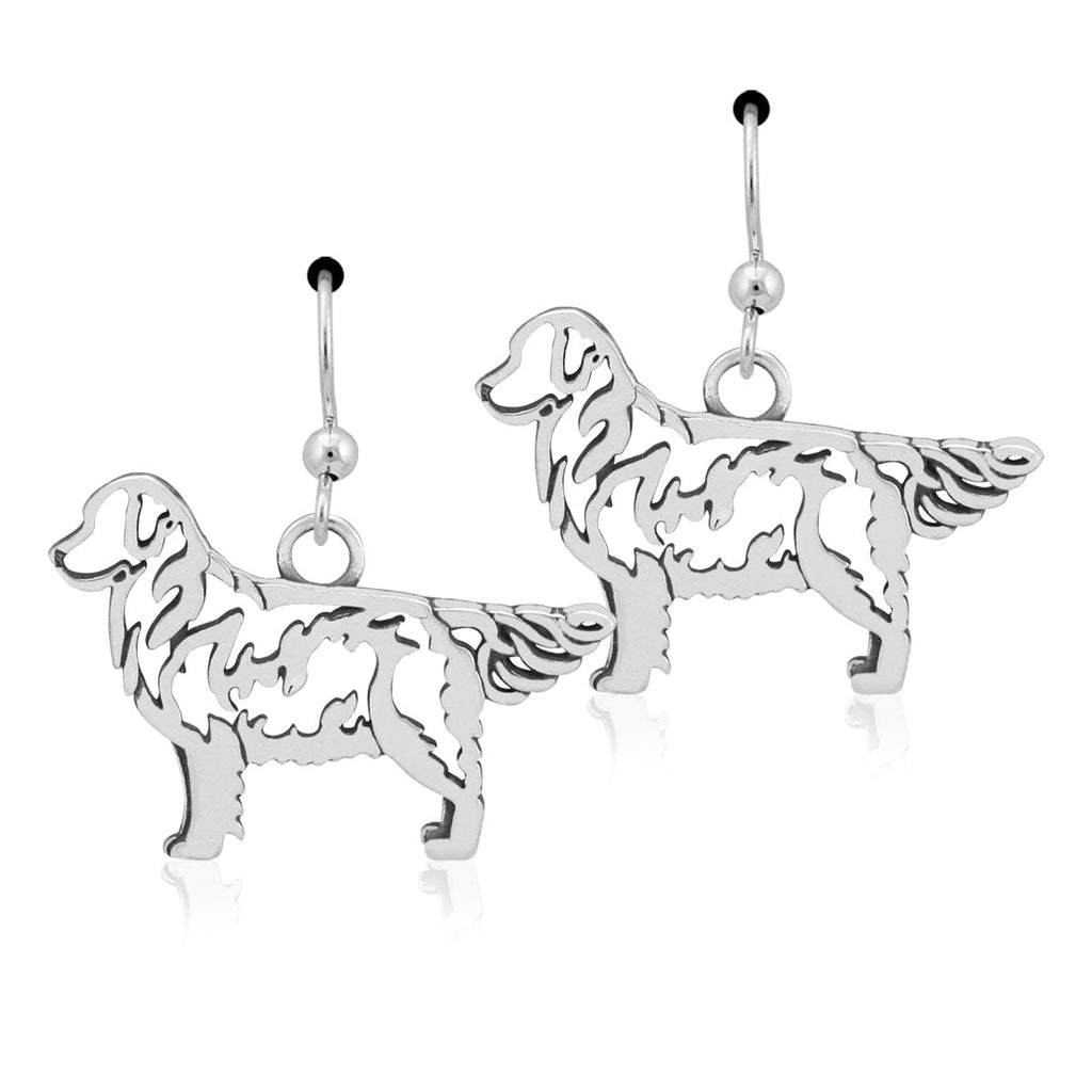 Sterling Silver Golden Retriever Earrings