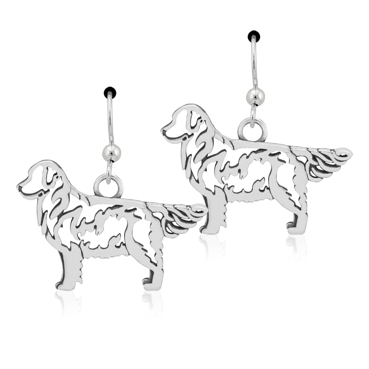 Sterling Silver Golden Retriever Earrings